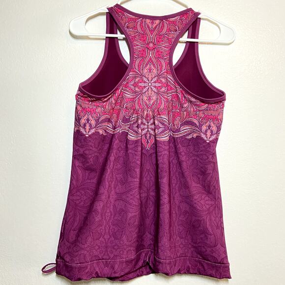 Athleta Tinker Tank Racerback Berry Pink Paisley High Support Mesh Bra Medium - Picture 6 of 6